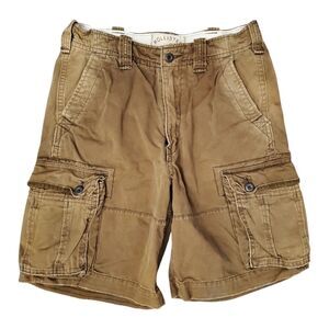 HOLLISTER Shorts Mens 32 Brown Cargo Pockets Utility Parachute Mid Rise Outdoor